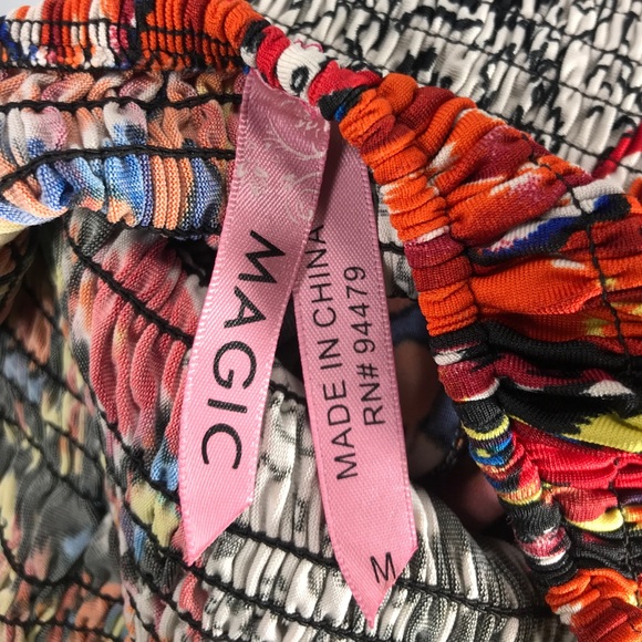 MAGIC Sz M Halter Tube Ribbed Printed Aztec Dress - Picture 8 of 10